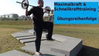 Maximalkraft amp Schnellkrafttraining  Übungsreihenfolge Trainingsplan Krafttraining Übungen [upl. by Martita]