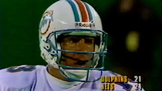 1994  Miami Dolphins vs New York Jets  Dan Marino Fake Spike TD Pass  11271994 [upl. by Doner]