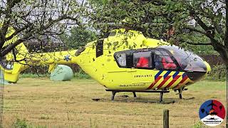 Takeoff PHHVB H135 Lifeliner 3 at Twello after a accident [upl. by Kcirdorb489]