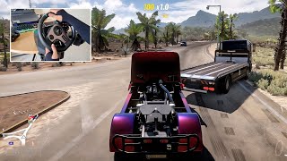 FORZA HORIZON 5 GAMEPLAY  MERCEDES BENZ TANKPOOL24  PXN V9 STEERING WHEEL DRIVE [upl. by Chancey713]