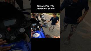 Scooty Par R15 Attack On Snake shorts trending shortvideo [upl. by Niret]