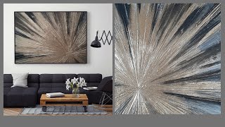 DIY modern decorative textured abstract acrylic painting wall art for beginners آموزش تابلو شکست نور [upl. by Luht464]