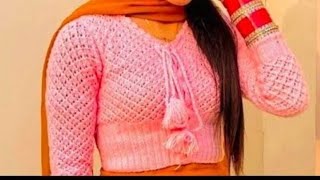 skivvy knitting design  Ladies short sweater knitting design [upl. by Imoyaba]