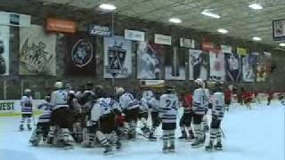 Bench Clearing Hockey Brawl [upl. by Oniuqa67]