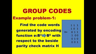 EXAMPLE1 EXAMPLE PROBLEM ON GROUP CODES  GROUP CODES  GROUP THEORY  DMS  MFCS [upl. by Kimble]