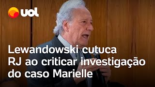 Lewandowski cutuca governo do RJ Polícia demorou 5 anos para resolver crime contra Marielle [upl. by Yelkcub]