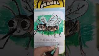 CARA MEWARNAI GAMBAR NYAMUK MEDIA CRAYON DAN PENSIL WARNA mewarnaigambar crayon nyamuknakal [upl. by Sredna]