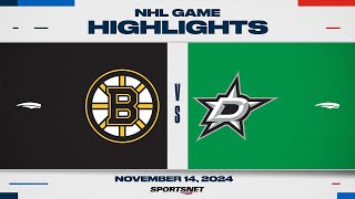 NHL Highlights  Bruins vs Stars  November 14 2024 [upl. by Darlene]