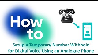 How to Setup a Temporary Number Withhold Using an Analogue Phone [upl. by Lance115]