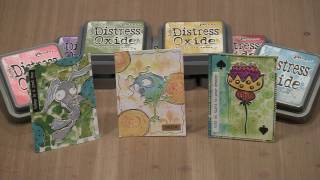 Distress Oxide Ink ATCs With Stencils Stamping And More by Jogglescom [upl. by Onairelav]