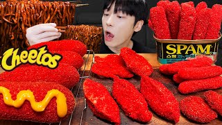 ASMR MUKBANG  직접 만든 치토스 치즈 핫도그 치킨 스팸튀김 먹방 amp 레시피 FRIED CHICKEN AND CHEETOS EATING [upl. by Anelak]