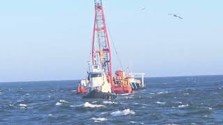 Susan Rose  Sunken Trawler Being Brought Back Under Water To The Manasquan River [upl. by Hakceber]