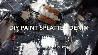 DIY Paint Splatter Denim  Vintage Levis 550 Custom  Fashion [upl. by Ikairik316]