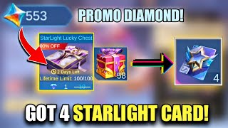 SPEND PROMO DIAMONDS LIKE THIS  MOBILE LEGENDS FREE STARLIGHT CARD [upl. by Nivar]