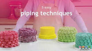 5 Easy Piping Techniques for Cake Decorating From FunCakes [upl. by Karame]