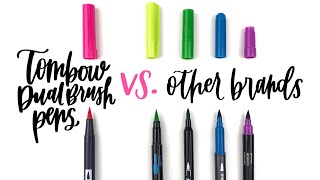 Hand Lettering with Tombow Dual Brush pens vs other brands [upl. by Rosse]