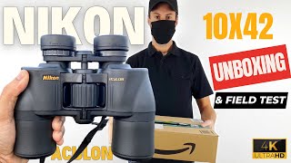 Nikon Aculon A211 10X42 Binoculars  Unboxing amp Zooming Power Test [upl. by Adnoved774]