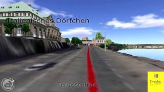 DresdenMarathon ab 2016  Streckenverlauf im 3DStadtmodell [upl. by Learrsi]