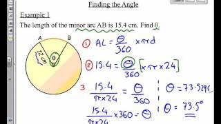 Arcs amp sectors 3 Finding an Angle [upl. by Iamhaj]