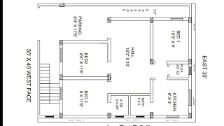 30 × 40 west face house plan 3bhk [upl. by Hailey222]