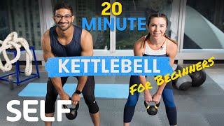 20 Minute Kettlebell Workout for Beginners  With WarmUp and CoolDown  Sweat With SELF [upl. by Ivan80]