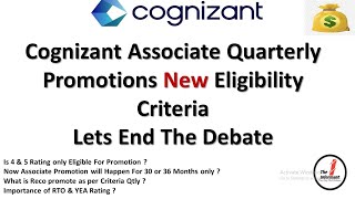 Cognizant Associate PromotionCognizant Associate Promotion New Eligibility CriteriaQtly Promotions [upl. by Ikim845]