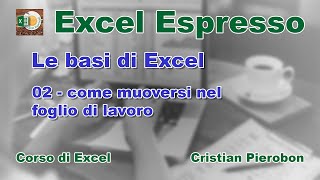 02 Come muoversi nel foglio di lavoro shortcuts  Excel Espresso [upl. by Eelarual374]