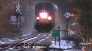 NECR amp Amtrak Trains at Sunset in North Amherst MA [upl. by Sallie]