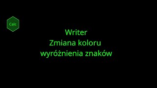 LibreOffice Writer Zmiana koloru wyróżnienia znaków [upl. by Chloe518]