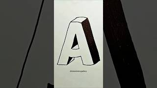 تعلم رسم حرف 3d A رسم رسمتي تعليمالرسمللاطفال حرف art artist drawing artwork 3d letter [upl. by Aggappora785]