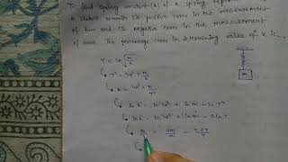 To find the spring constant k of a spring experimentally a student commits 2 positive error i [upl. by Lazor16]