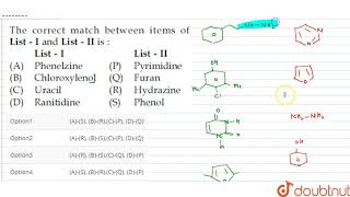 The correct match between items of List  I and List II is ListIListIIA Phenelzi [upl. by Alyakim]