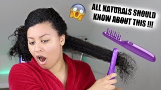 I Tried An Electric Hair Detangling Brush GAME 👏🏽 CHANGER 👏🏽 [upl. by Akinom]