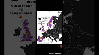 How old is your countrys monarch map monarch mapping europe age [upl. by Hortensia757]