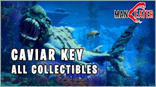 Maneater  Caviar Key All Collectible Locations All Landmarks Licence Plates amp Caches [upl. by Libby]