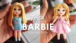 Barbie Inspired Dolls tutorial  Cold Porcelain Clay  Air Dry Clay  Clay Craft Ideas [upl. by Ludwog]