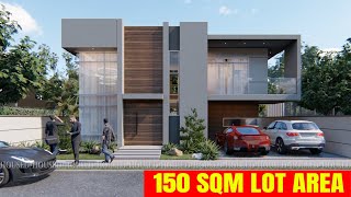 Minimalist Design Ideas  Two Storey house design within 150 sqm Lot area [upl. by Antsirhc]