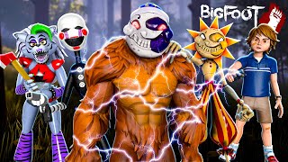 Sun and Moon FIGHT in BIGFOOT with PUPPET amp Roxanne Wolf and Gregory [upl. by Allmon]