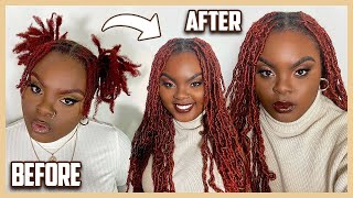 Soft Locs Over Starter Locs NO CROCHET [upl. by Sualk529]