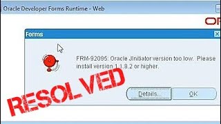 Solution  quotOracle JInitiator Version Too Lowquot  Oracle Application Error [upl. by Maryn]