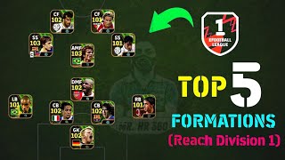 Top 5 Best Formation To Reach Division 1 eFootball 2024 Mobile  4123 Still Available🤔 [upl. by Ecilayram]