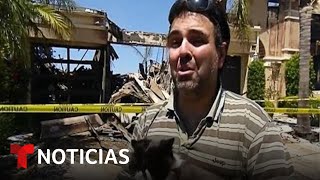 Perdió su casa en el fuego de California y relata su escape  Noticias Telemundo [upl. by Giarc]