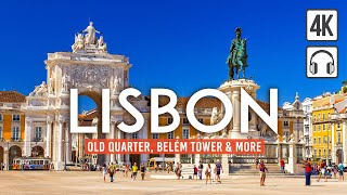 Lisbon 4K Walking Tour Portugal  3h Tour with Captions amp Immersive Sound 4K Ultra HD60fps [upl. by Rafferty]