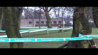 Cyclocross  veldrijden Zonhoven 2015 aspiranten 12 jaar Joes Oosterlinck 3de plaats [upl. by Tisman]