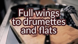 Trimming wings to Drumettes and Flats  Quick and easy [upl. by Leoy124]