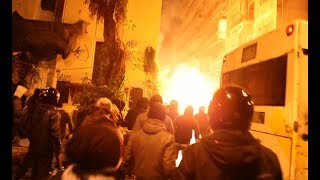 Athens Warzone  Front line view of the fierce riots in solidarity to anarchist Nikos Romanos 212 [upl. by Ynaffets]