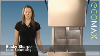 Details on Hobart Ecomax H602 Hood Dishwasher  Ecomax Catering [upl. by Milan551]