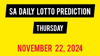 Sa Daily Lotto Prediction 22 November 2024  Daily Lotto Prediction for Today [upl. by Enomas287]