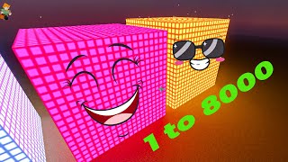 Giant Cube Numbers in Minecraft  Numberblocks 1 to 8000 [upl. by Schreibman174]