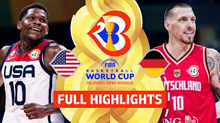 USA 🇺🇸 vs Germany 🇩🇪  Full Game Highlights  FIBA Basketball World Cup 2023 [upl. by Eustis]